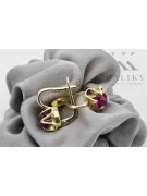 حرف يدوية فينتاج أقراط الروبين 14 كارت من الذهب الأصفر vec018y